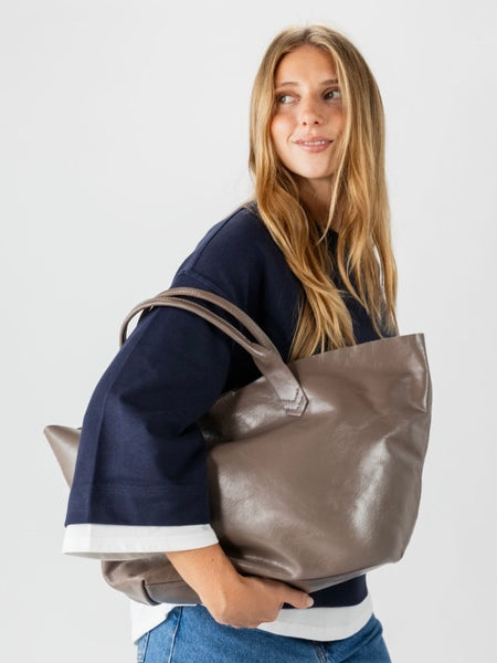 Stone Beloit Leather Shoulder Bag by Biba