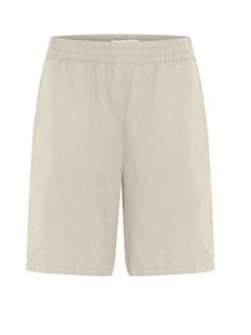 Beige Linen Long Shorts by B Young