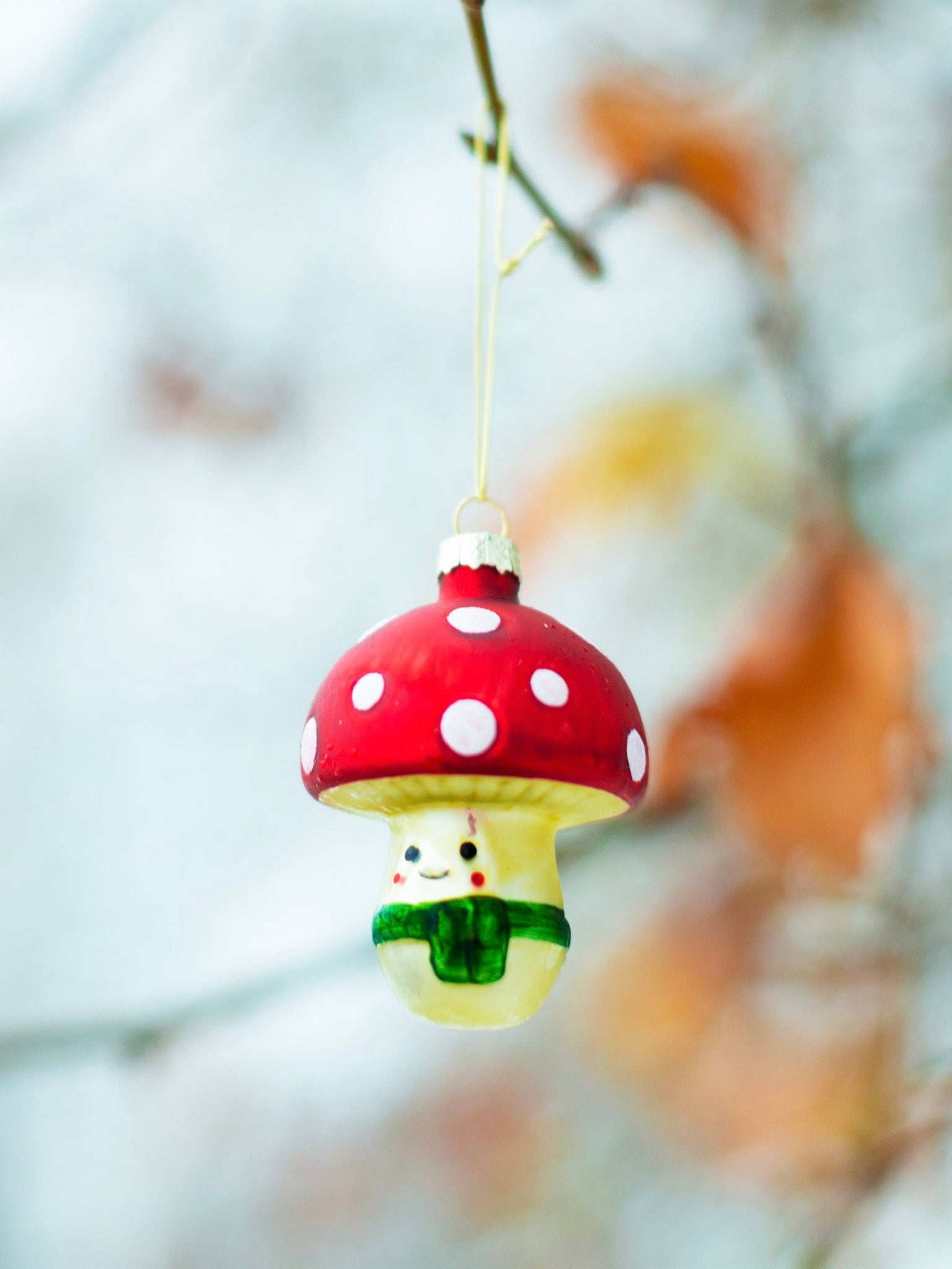 Happy Mushroom Shaped Christmas Bauble