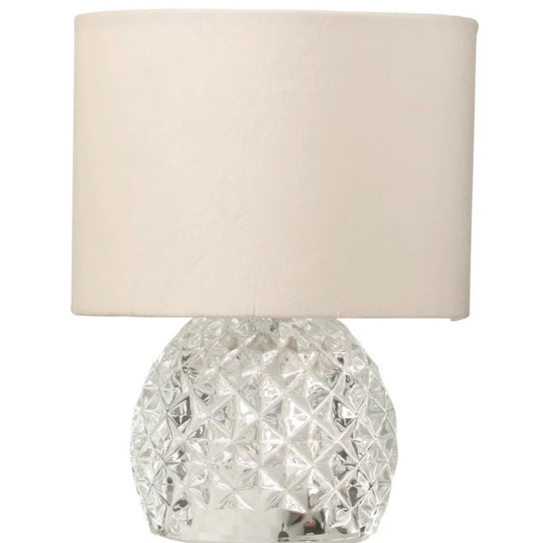 Cream Faceted Glass LED Table Lamp