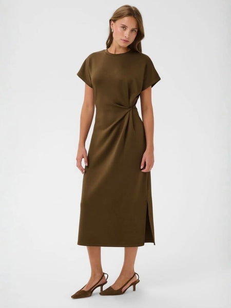 Cinnamon Pleat Waist Dress By Saint Tropez