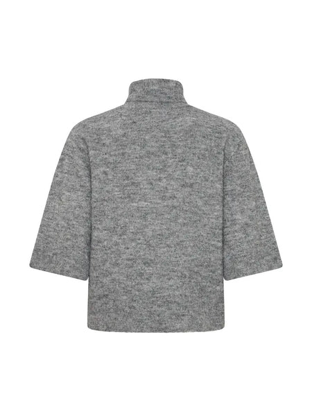 Grey Melange Turtle Neck Jumper by B.Young