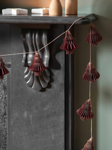 Burgundy Hanging Handmade Tree Paper Garland