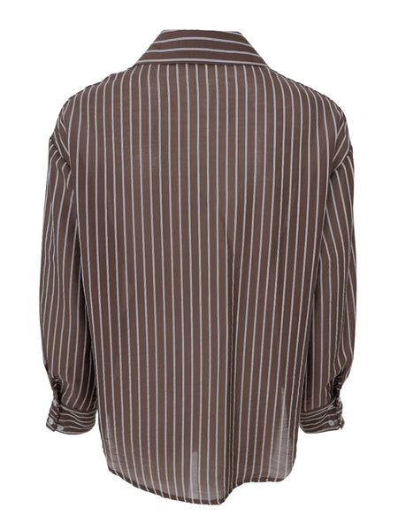 Mocha Stripe Shirt By Black Colour
