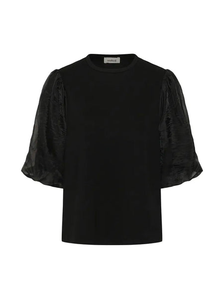 Black Georgette Sleeve Top By Soaked