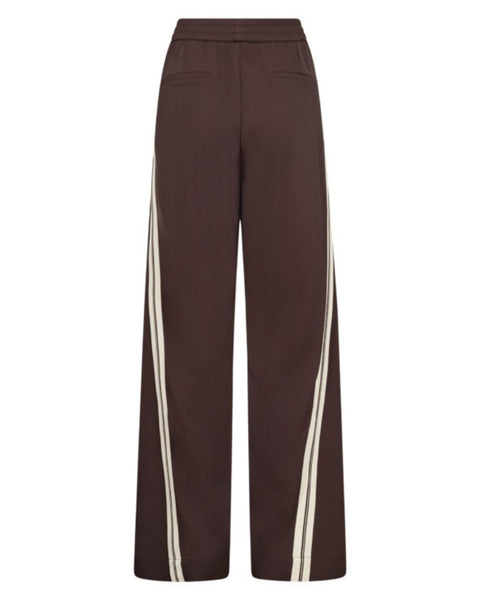 Chocolate Side Stripe Trouser by Co Couture