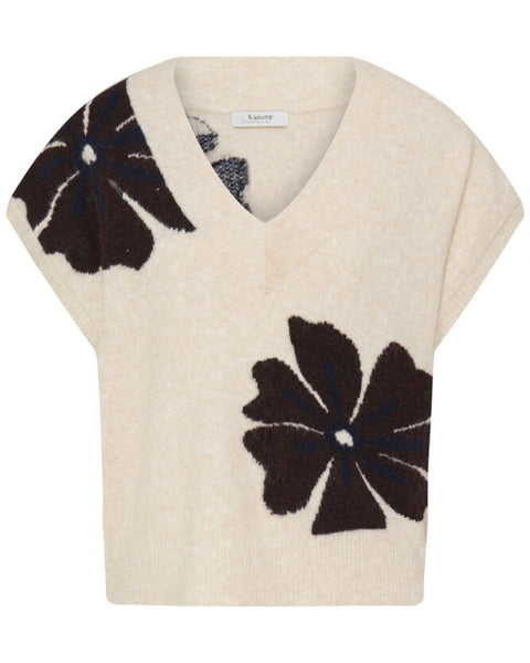 Ecru Floral Knit Tank by B.Young
