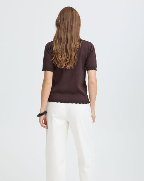 Chocolate Lurex Knit Top by B.Young