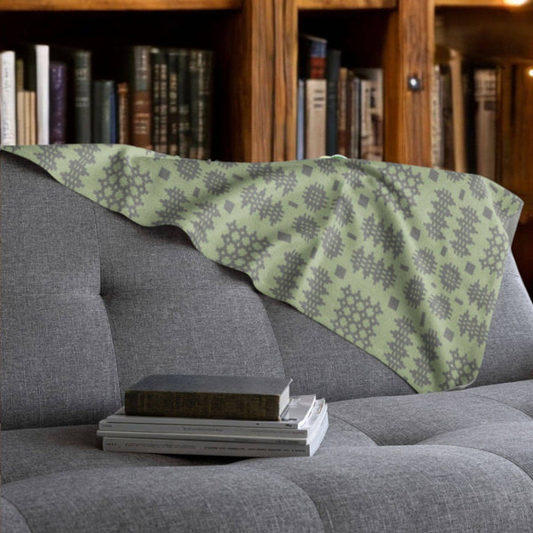 Sage Green Welsh Tapestry Style Throw