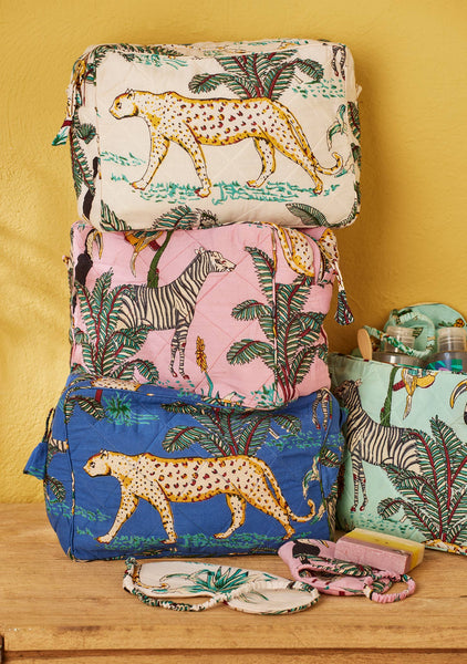 Pink Jungle Print Wash Bag