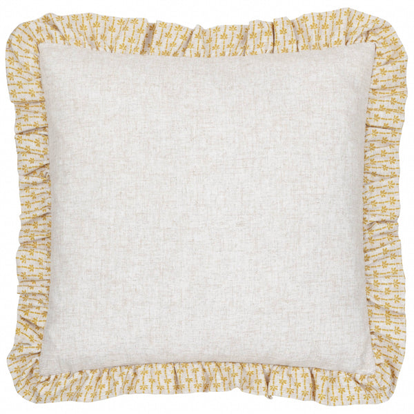 Ochre Panni Linen Block Textured Ruffle