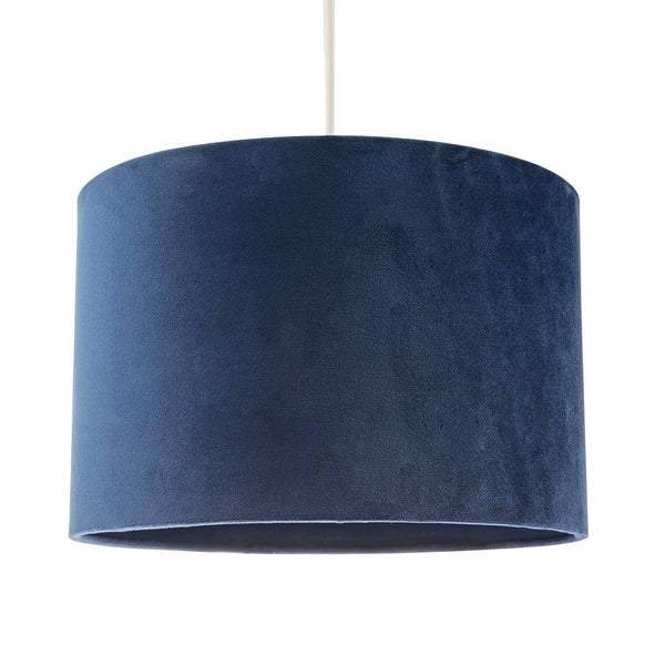Midnight Blue Velvet Round Lamp Shade