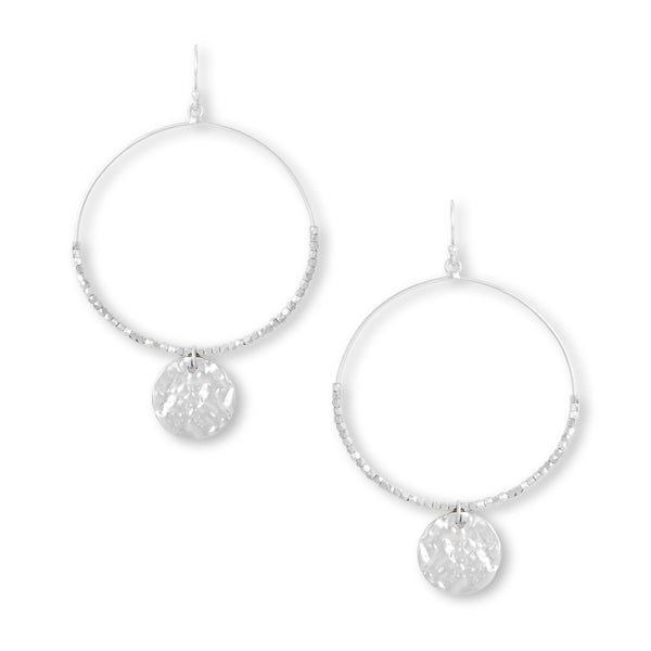 Silver Dominique Hoop Earrings by Ashiana