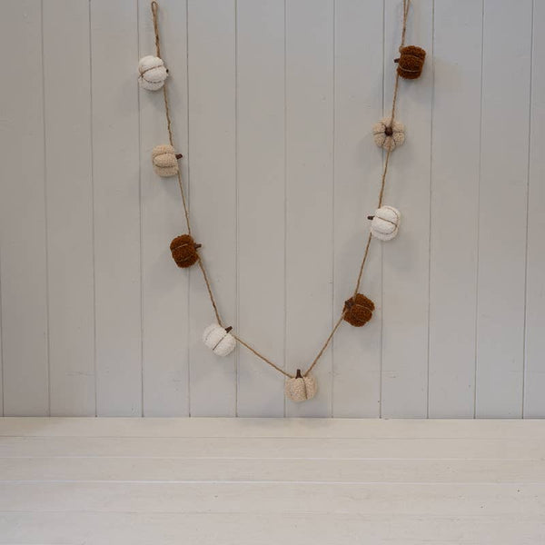 Pumpkin Garland White Beige And Brown