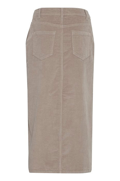 Taupe Cord Maxi Skirt by B Young