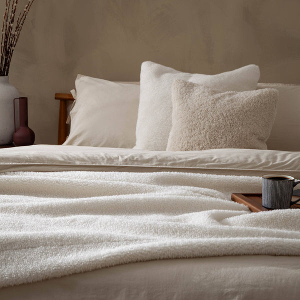 Ecru Olann Faux Shearling Cushion