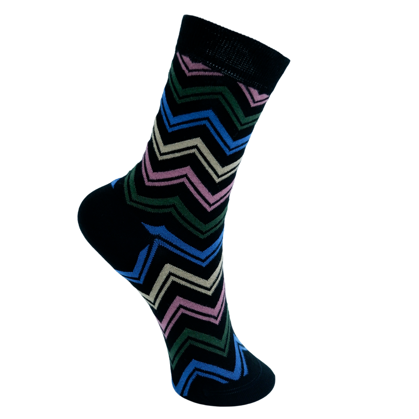 Black Multi Ziggy Socks by Black Colour