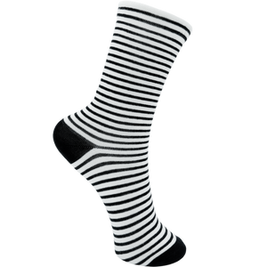 Black/White Striped Socks by Black Colour