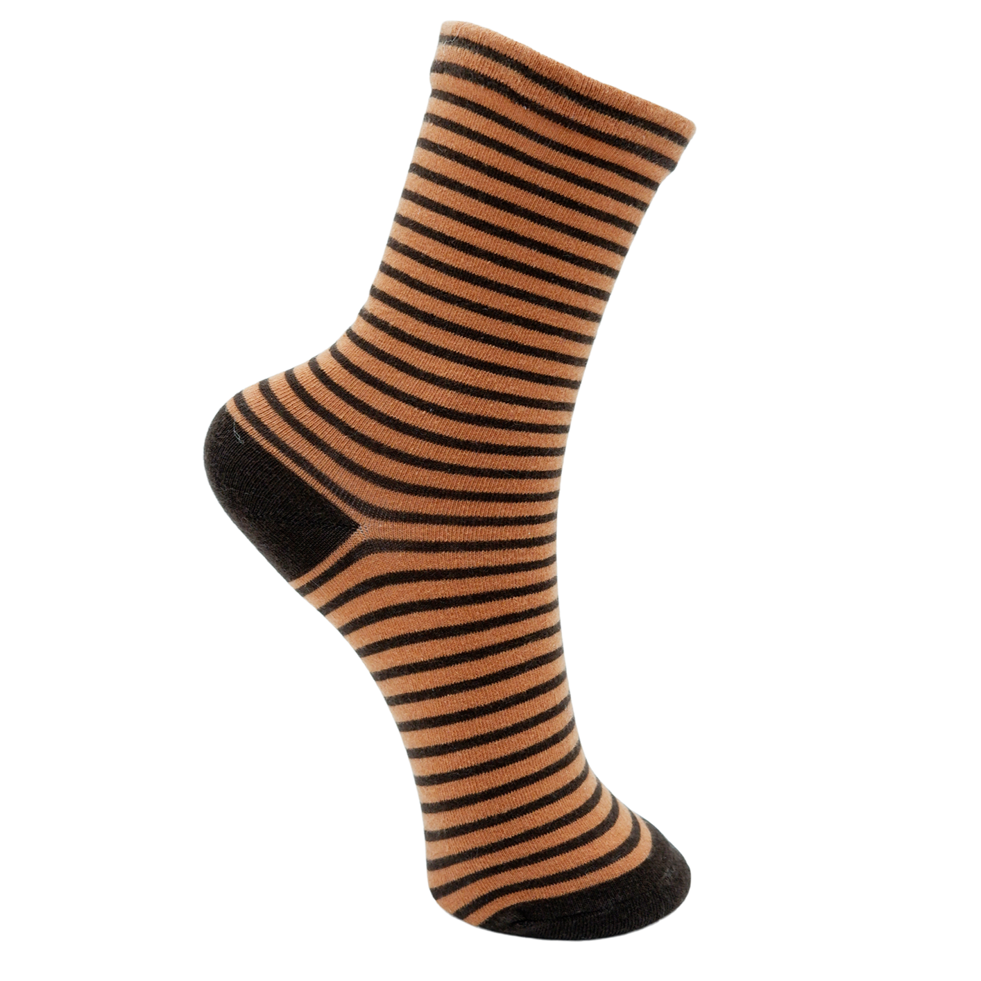 Brown/Orange Striped Socks by Black Colour