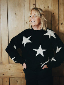 Black Oatmeal Star Jumper by B Young