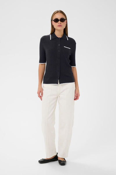 Ink Polo Collar Knit By Soaked