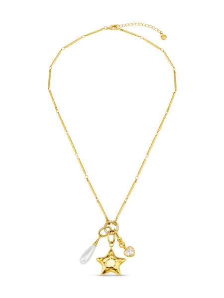 Mixed Charm Long Cluster Necklace