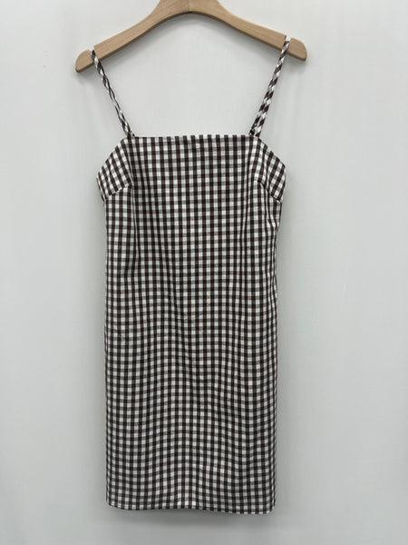 Chocolate Gingham Mini Dress by Lili and Lala