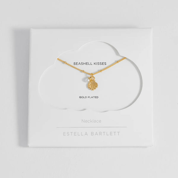 Gold Seashell and Pearl Necklace by Estella Bartlett