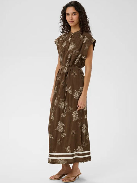 Chocolate Shell Print Dress By Saint Tropez