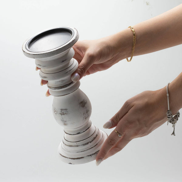 Whitewash Classic Candle Holder