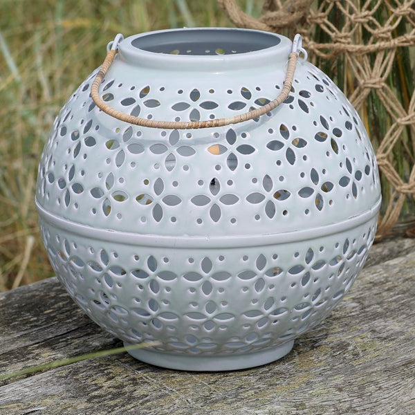 Sky Blue Hurricane Candle Lantern