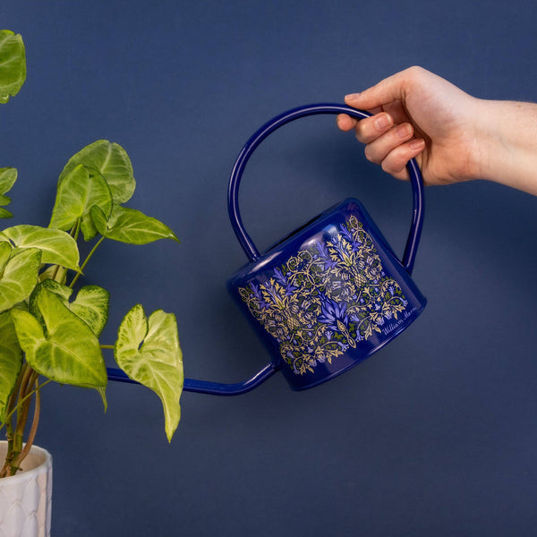 Blue Watering Can – William Morris Snakeshead Design