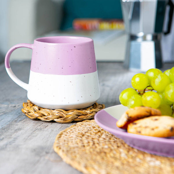 Soft Pink Block Flecked Stoneware Mug