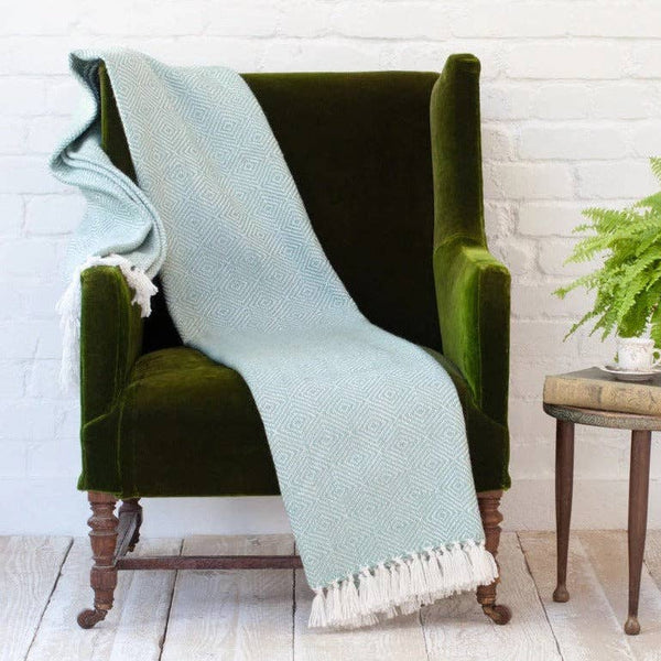 Diamond Teal Blanket by Weaver Green