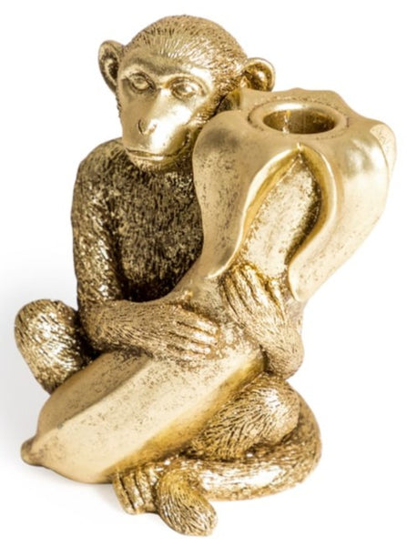 Antique Gold Monkey Candle Holder