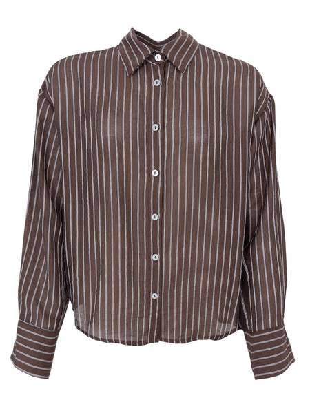 Mocha Stripe Shirt By Black Colour
