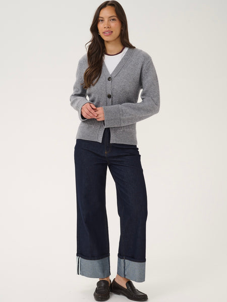 Charcoal Grey Knitted Cardigan By Saint Tropez