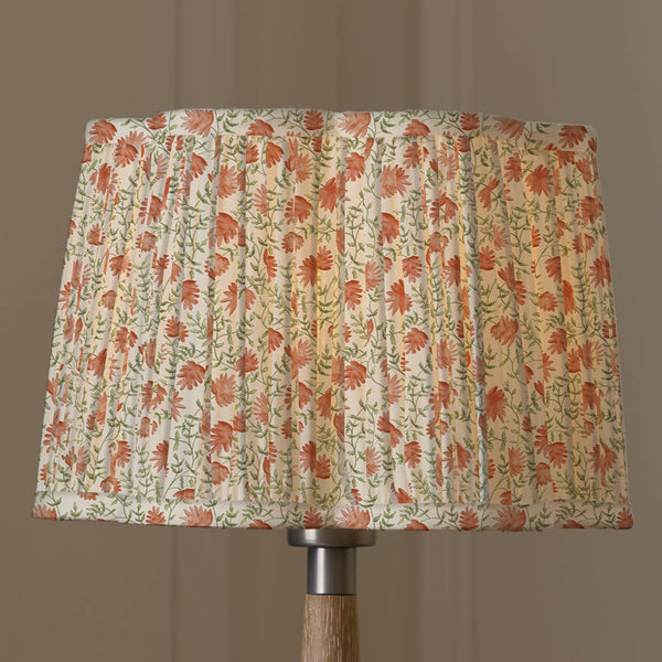 Elai Pleated Scalloped Lamp Shade Terracotta: Terracotta / 20 x 30 x 30cm