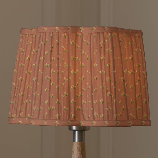 Raja Pleated Scalloped Lamp Shade Terracotta: Terracotta / 20 x 30 x 30cm