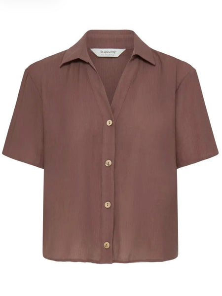 Brown Textured Shirt by B.Young