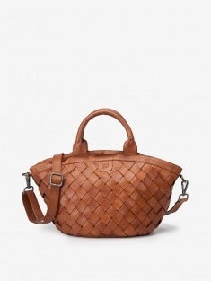 Tan Braided Shoulder Bag by Biba