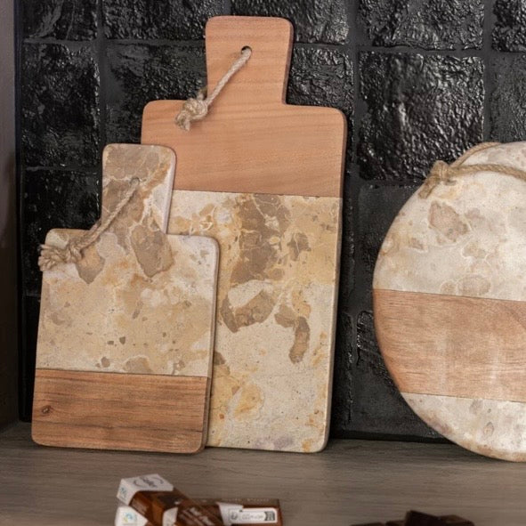 Marble And Wood Serving Board
