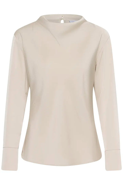 Cream Cowl Neck Satin Top By Saint Tropez