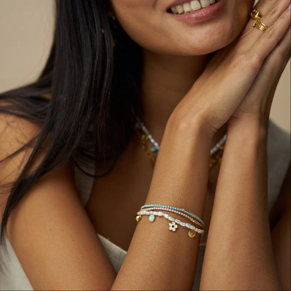 Fine Cupchain Stretch Bracelet Duo