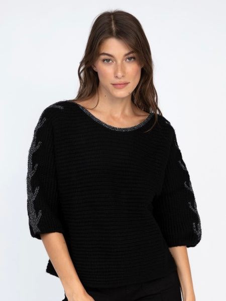 Black Silver Embellished Knit by An’ge