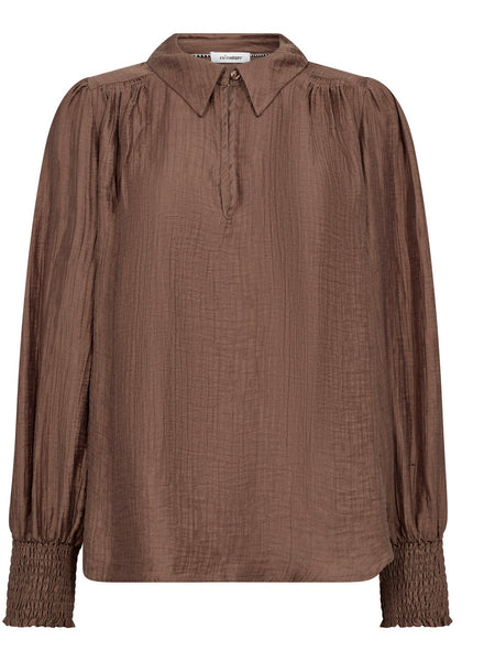 Mocha Crinkle Shirt by Co’Couture