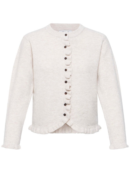 Ecru Frill Front Cardigan by B Young