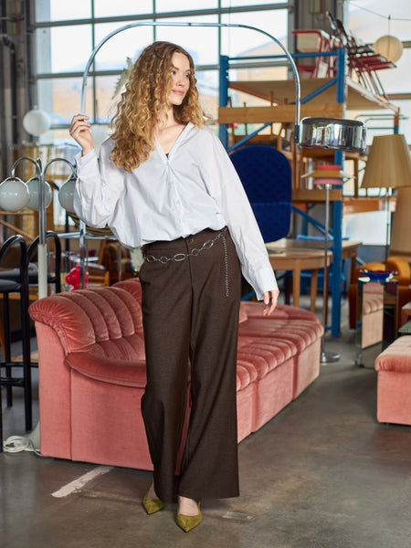 White Croped Drawstring Shirt By Black Colour
