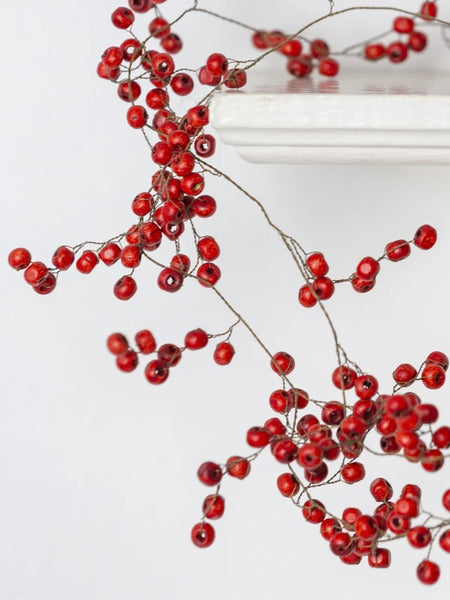 Faux Red Berry Wire Garland