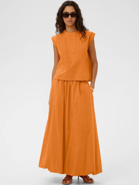 Orange Balloon Hem Skirt By Soaked